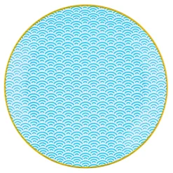 Bjorn Assiettes^6 Assiettes à dessert Pattern Color bleu clair/rouge/jaune - D.21 cm