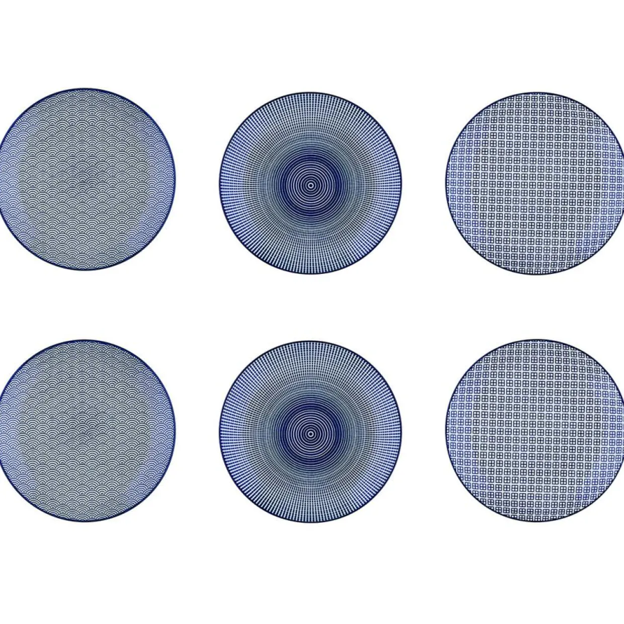 6 Assiettes à dessert Pattern Dark blue bleu foncé - D.21 cm-Bjorn Clearance