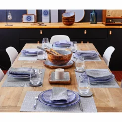 6 Assiettes à dessert Pattern Dark blue bleu foncé - D.21 cm-Bjorn Clearance