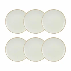 6 Assiettes À DessertNuance 20Cm EnPorcelaine Blanc-Novastyl Sale