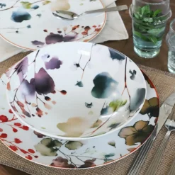 6 Assiettes CalottesAquarelle 21Cm EnPorcelaine-Novastyl Online