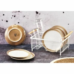 Bjorn Assiettes^6 Assiettes Cosmos beige/blanc nacré - D.21.5 cm