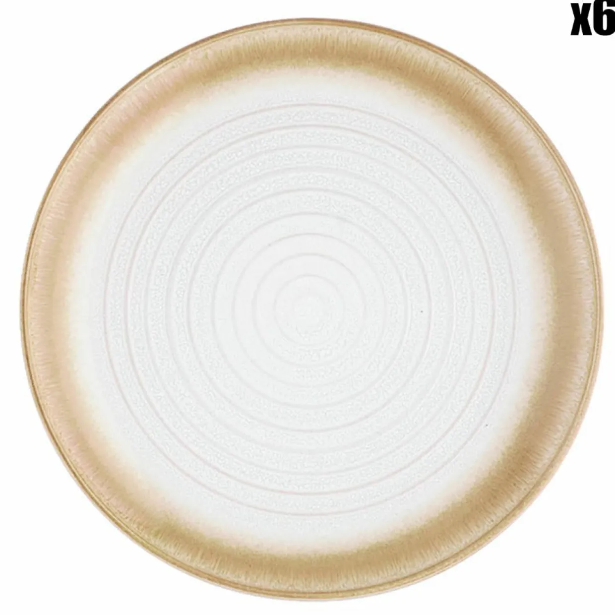 Bjorn Assiettes^6 Assiettes Cosmos beige/blanc nacré - D.21.5 cm