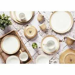 Bjorn Assiettes^6 Assiettes Cosmos beige/blanc nacré - D.21.5 cm