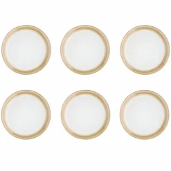 Bjorn Assiettes^6 Assiettes Cosmos beige/blanc nacré - D.21.5 cm