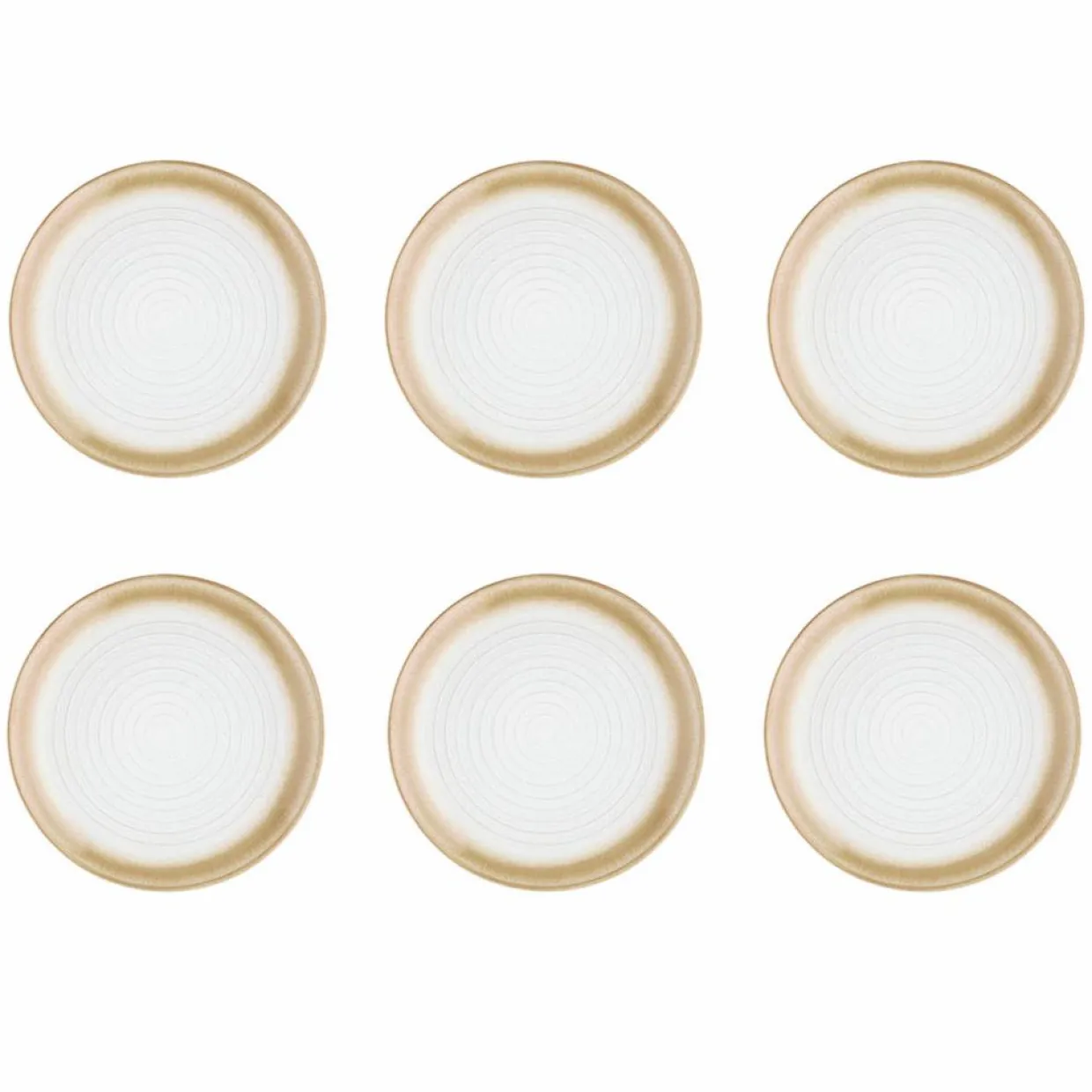 Bjorn Assiettes^6 Assiettes Cosmos beige/blanc nacré - D.21.5 cm