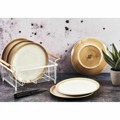 Bjorn Assiettes^6 Assiettes Cosmos beige/blanc nacré - D.27.5 cm