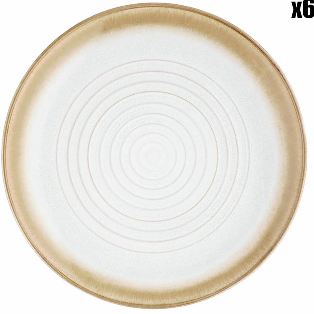 Bjorn Assiettes^6 Assiettes Cosmos beige/blanc nacré - D.27.5 cm