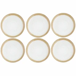 Bjorn Assiettes^6 Assiettes Cosmos beige/blanc nacré - D.27.5 cm
