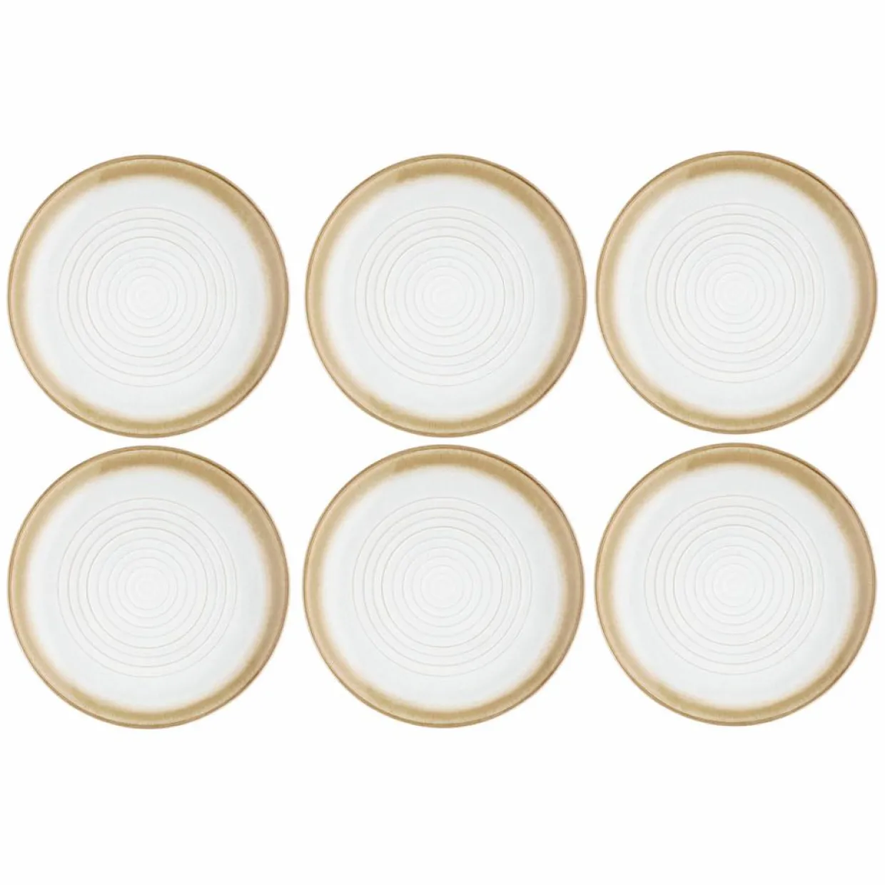 Bjorn Assiettes^6 Assiettes Cosmos beige/blanc nacré - D.27.5 cm