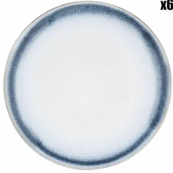 Bjorn Assiettes^6 Assiettes Cosmos bleu/blanc nacré - D.27 cm