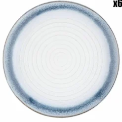 Bjorn Assiettes^6 Assiettes Cosmos bleu/blanc nacré - D.21.5 cm