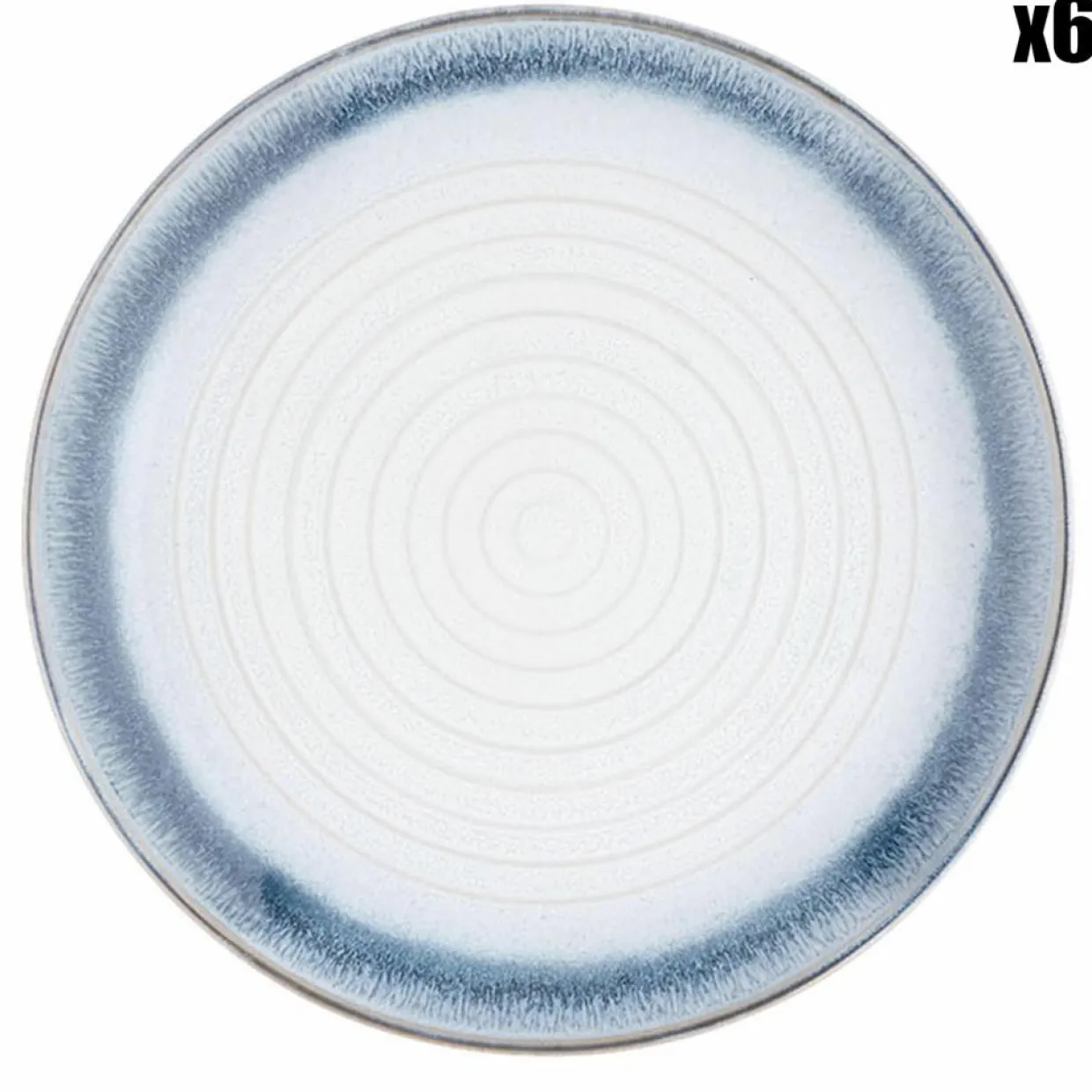 Bjorn Assiettes^6 Assiettes Cosmos bleu/blanc nacré - D.21.5 cm