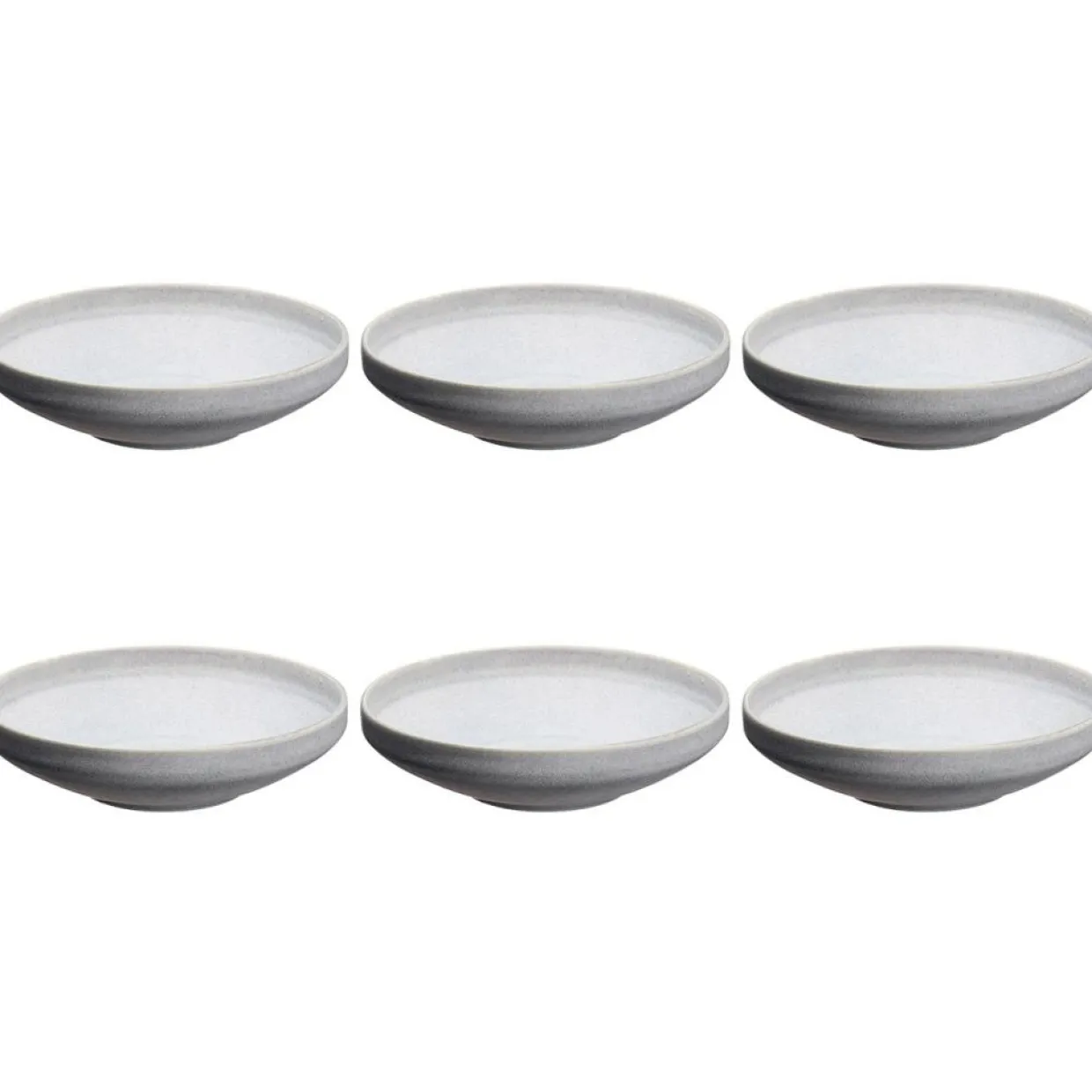 6 Assiettes creuses en Grès Stone gris clair - D.20 cm-Bjorn Discount