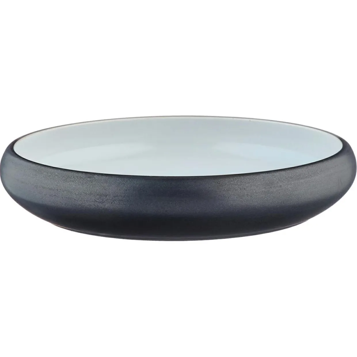 Bjorn Assiettes^4 Assiettes creuses en Grès Gorumet blanc granité/noir onyx - D.21,5 cm