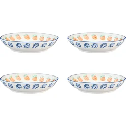 Bjorn Assiettes^4 Assiettes creuses en Porcelaine Napoli multicolore - D.21,5 cm