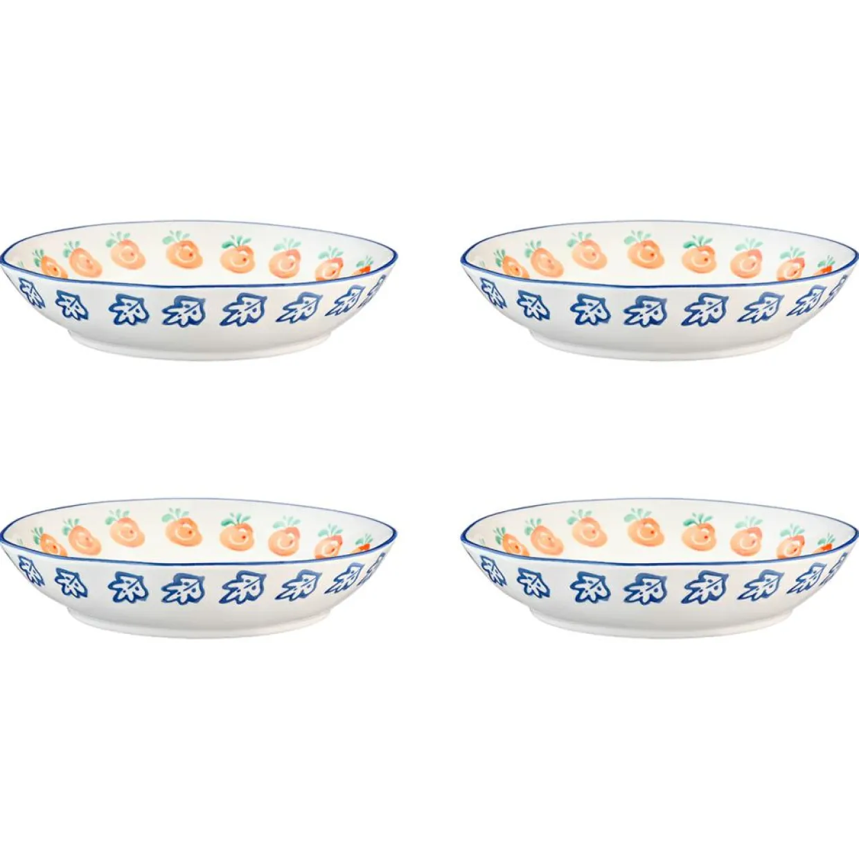 Bjorn Assiettes^4 Assiettes creuses en Porcelaine Napoli multicolore - D.21,5 cm