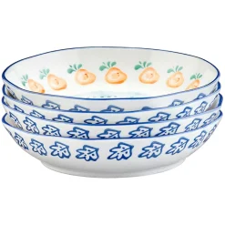 Bjorn Assiettes^4 Assiettes creuses en Porcelaine Napoli multicolore - D.21,5 cm