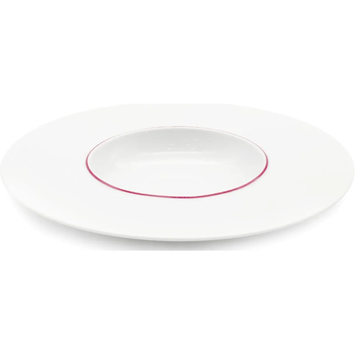 6 Assiettes creuses en Porcelaine Ligne blanches - D.30 cm-Fauchon Clearance
