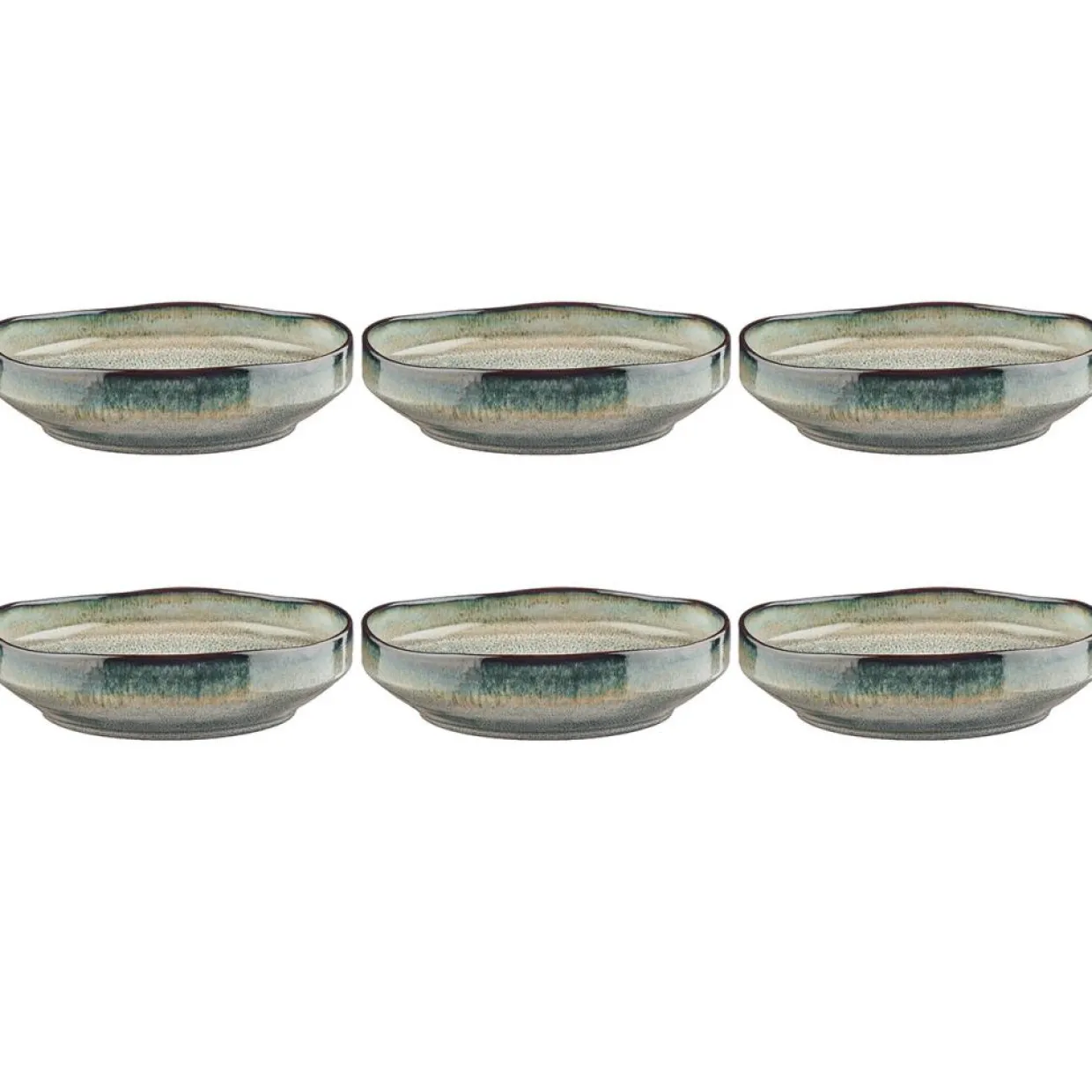 6 Assiettes Creuses Genesis bleu/gris/kaki - 100 cl-Bjorn Sale