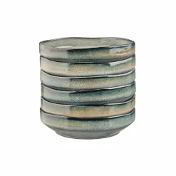 6 Assiettes Creuses Genesis bleu/gris/kaki - 100 cl-Bjorn Sale