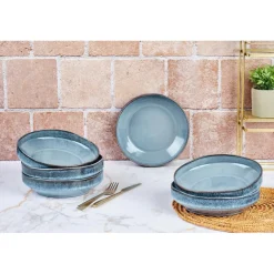 6 Assiettes Creuses Genesis bleues - 100 cl-Bjorn Best