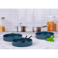 Bjorn Assiettes^4 Assiettes Creuses Scandi bleu marine - 100 cl