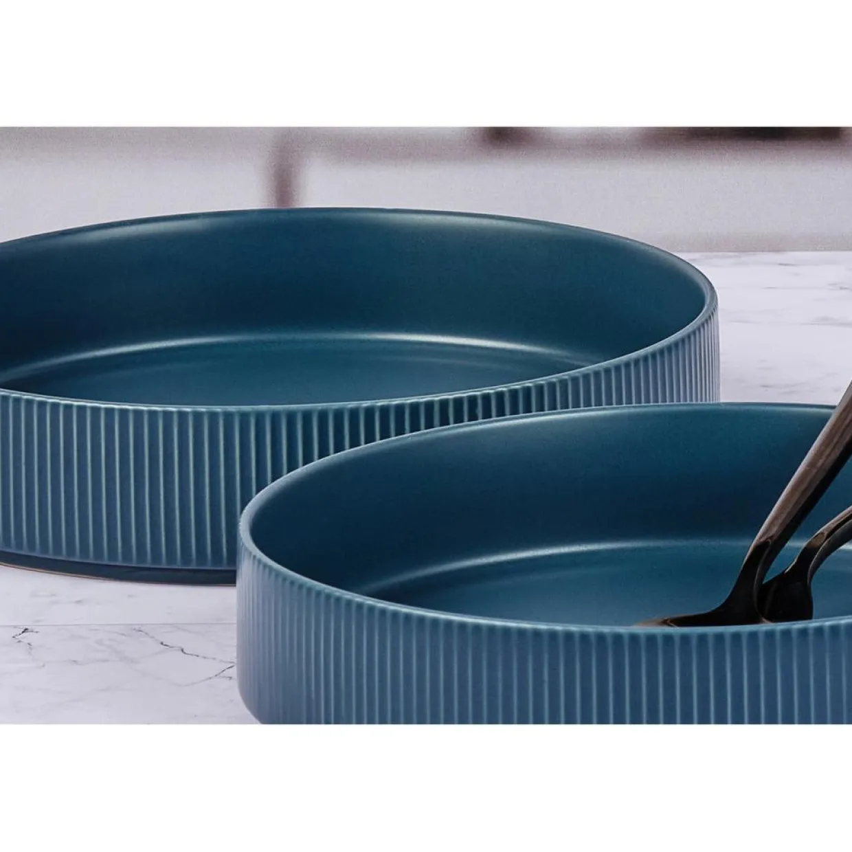 Bjorn Assiettes^4 Assiettes Creuses Scandi bleu marine - 100 cl