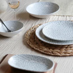 Novastyl Assiettes^6 Assiettes CreusesJasmin 21Cm EnPorcelaine Blanc