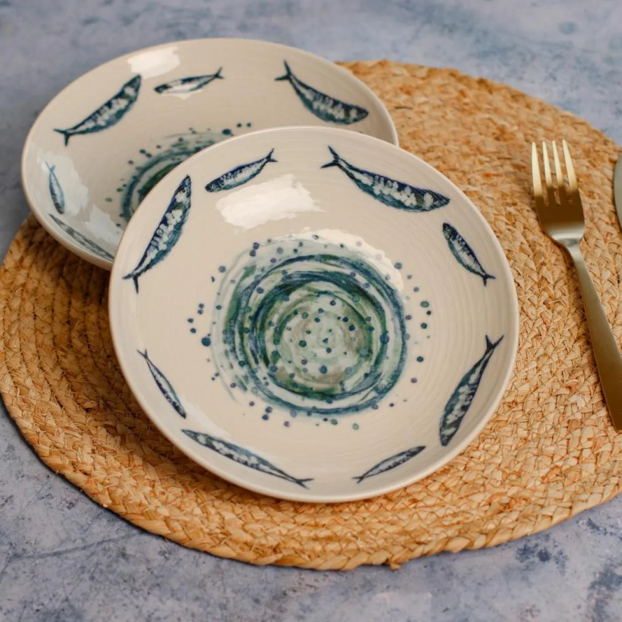 6 Assiettes CreusesSardine 21.5Cm EnFaience-Novastyl Outlet