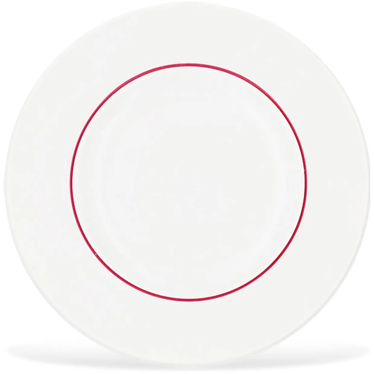6 Assiettes dessert en Porcelaine Ligne blanches - D.22 cm-Fauchon