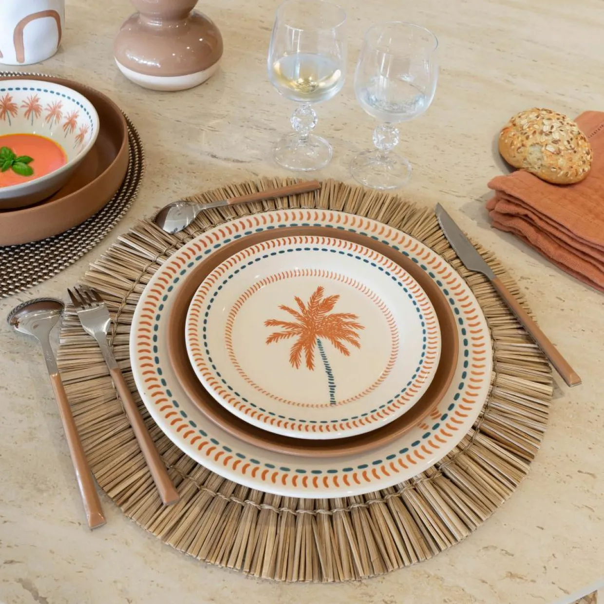 6 Assiettes ÀDessert Tropique 18Cm EnGrès-Novastyl