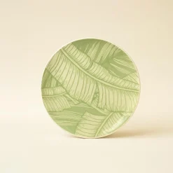 6 Assiettes DessertLeaves 20Cm En Grès Vert-Novastyl Sale