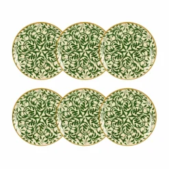 6 Assiettes DessertsHéraclée 19Cm En GrèsDécor Vert-Novastyl Sale