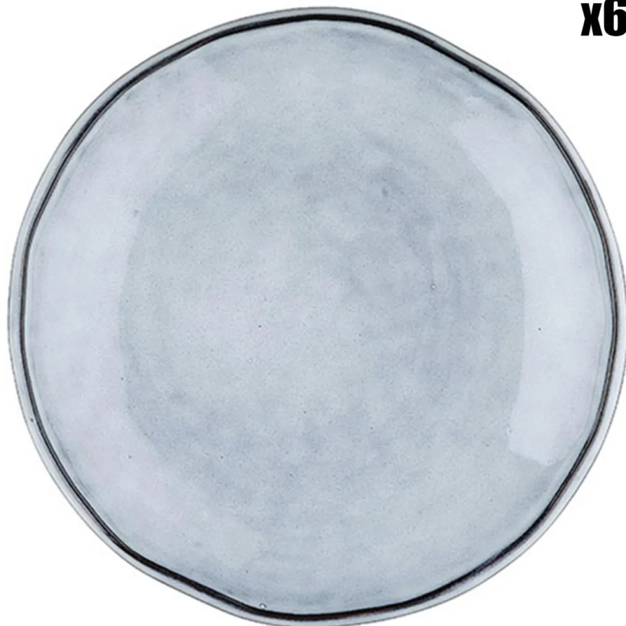 6 Assiettes en Grès Cloud gris clair - D.16 cm-Bjorn Best