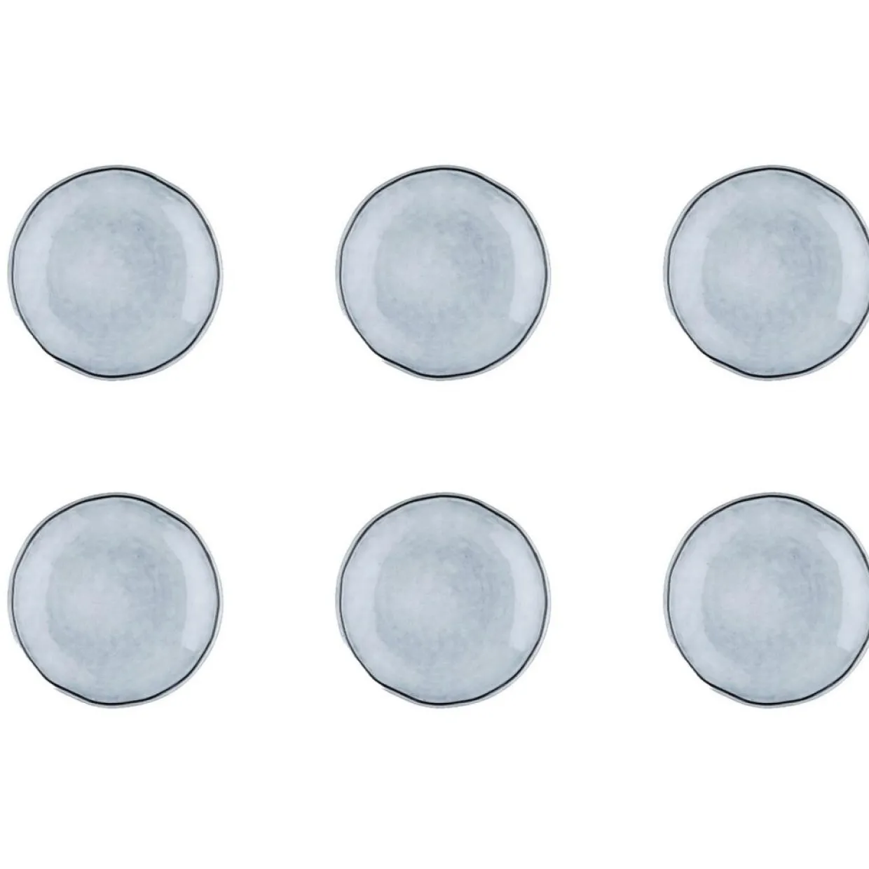 6 Assiettes en Grès Cloud gris clair - D.16 cm-Bjorn Best