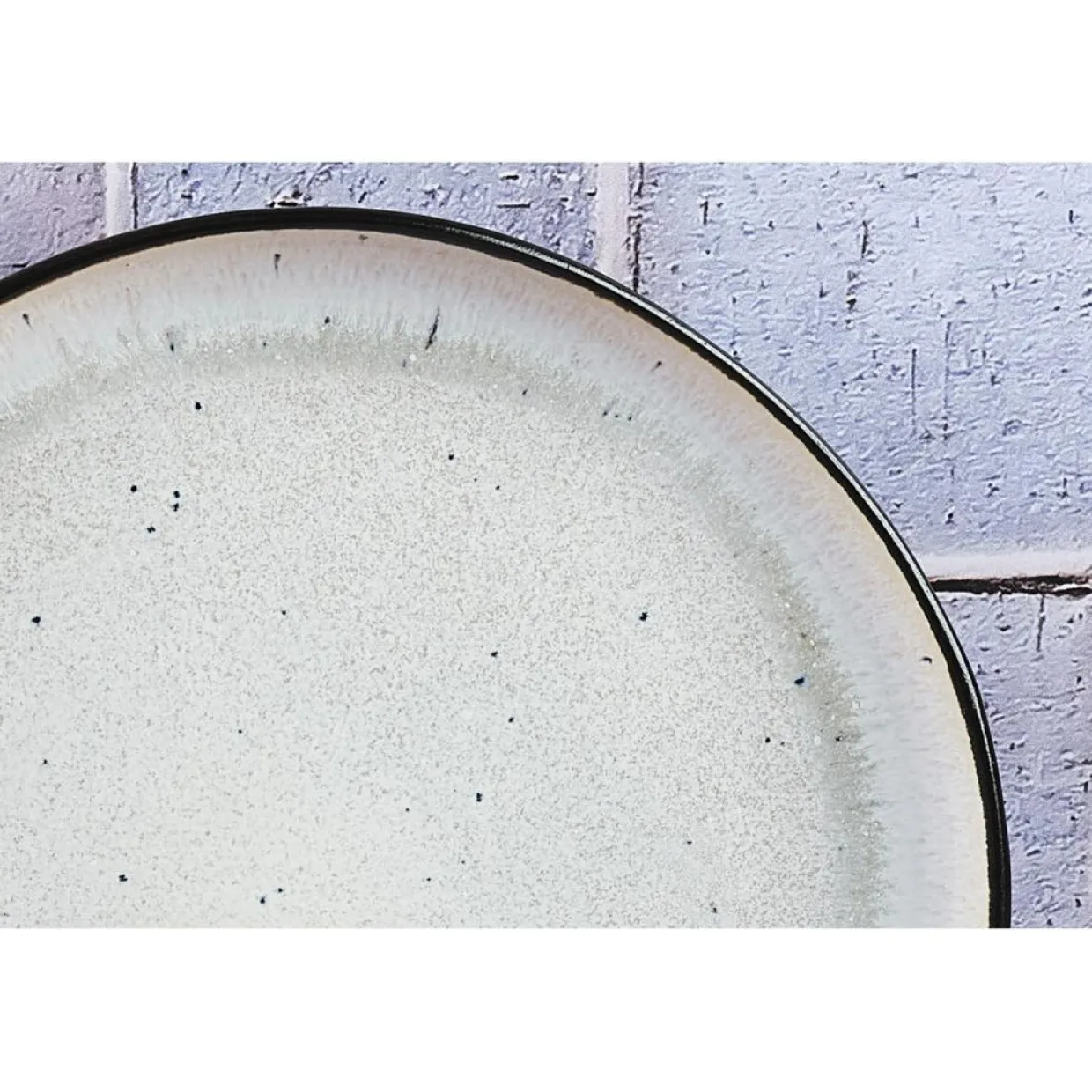 6 Assiettes en Grès dessert Iris blanc/ivoire - D.21.5 cm-Bjorn New