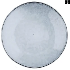 6 Assiettes en Grès dessert Cloud gris clair - D.21.5 cm-Bjorn