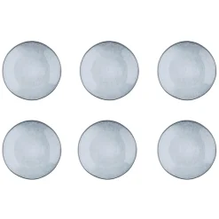6 Assiettes en Grès dessert Cloud gris clair - D.21.5 cm-Bjorn
