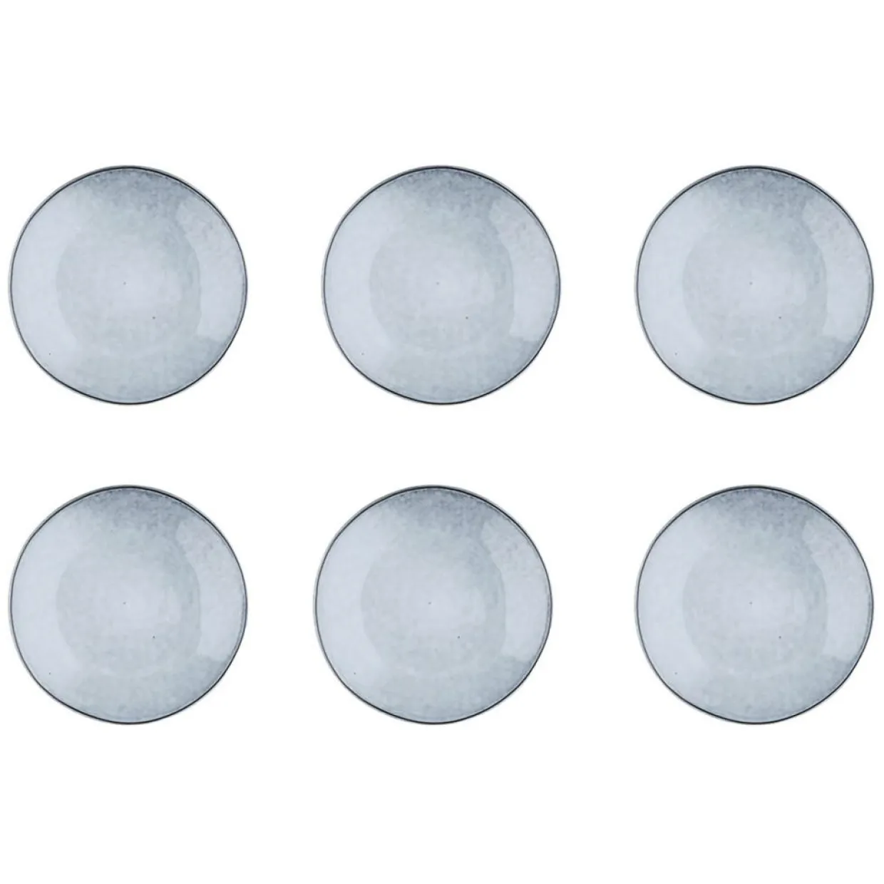 6 Assiettes en Grès dessert Cloud gris clair - D.21.5 cm-Bjorn