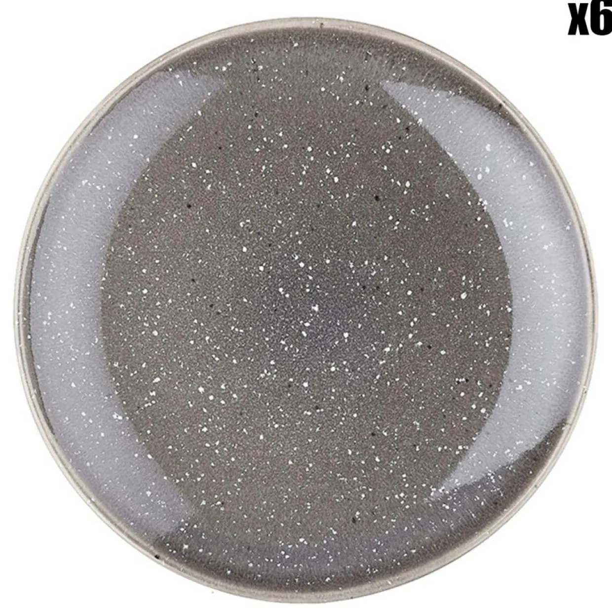 Bjorn Assiettes^6 Assiettes en Grès dessert Stellar gris/anthracite - D.22 cm