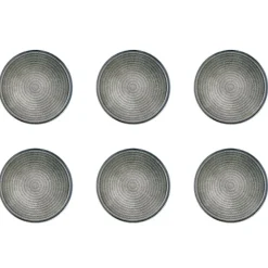 6 Assiettes en Grès dessert Zen gris/bleu - D.22 cm-Bjorn Outlet
