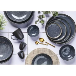 Bjorn Assiettes^6 Assiettes en Grès Iris bleu foncé - D.16 cm