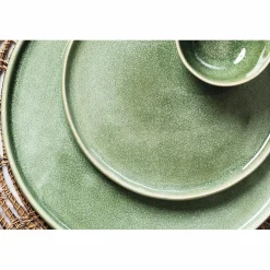6 Assiettes en Grès Magma vertes - D.20 cm-Bjorn Discount