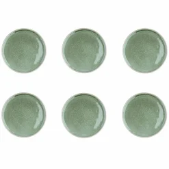 6 Assiettes en Grès Magma vertes - D.20 cm-Bjorn Discount