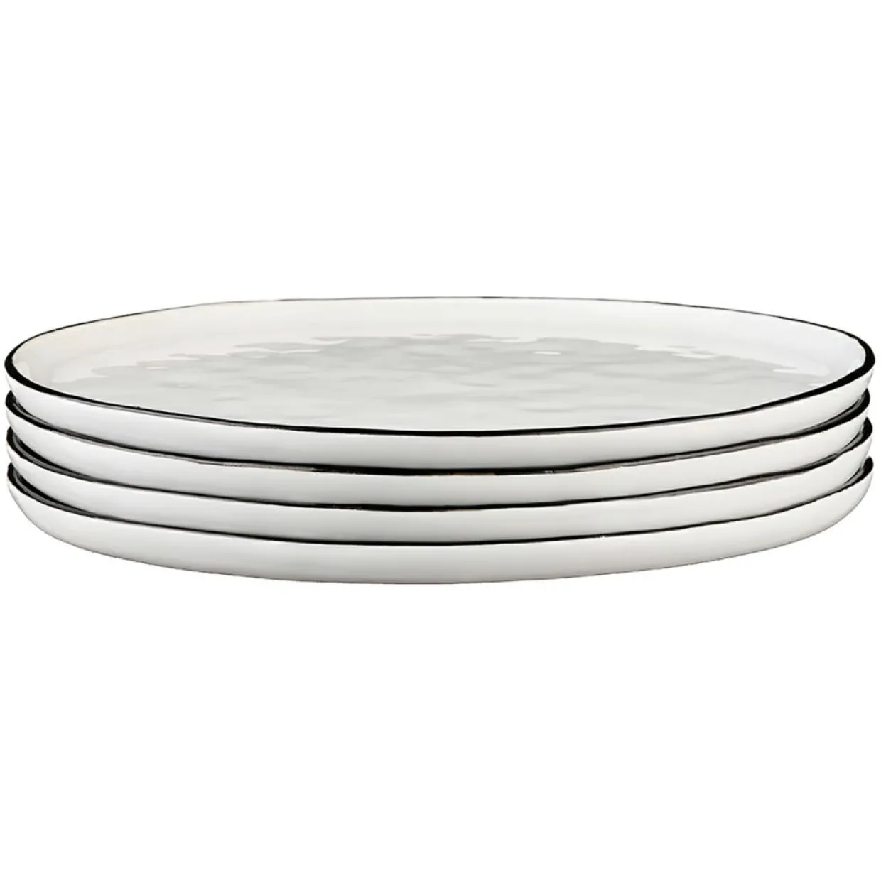 Bjorn Assiettes^4 Assiettes en Grès Napoli blanc neige - D.27 cm