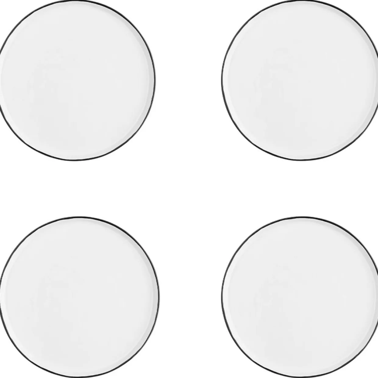 Bjorn Assiettes^4 Assiettes en Grès Pure blanc neige - D.21 cm