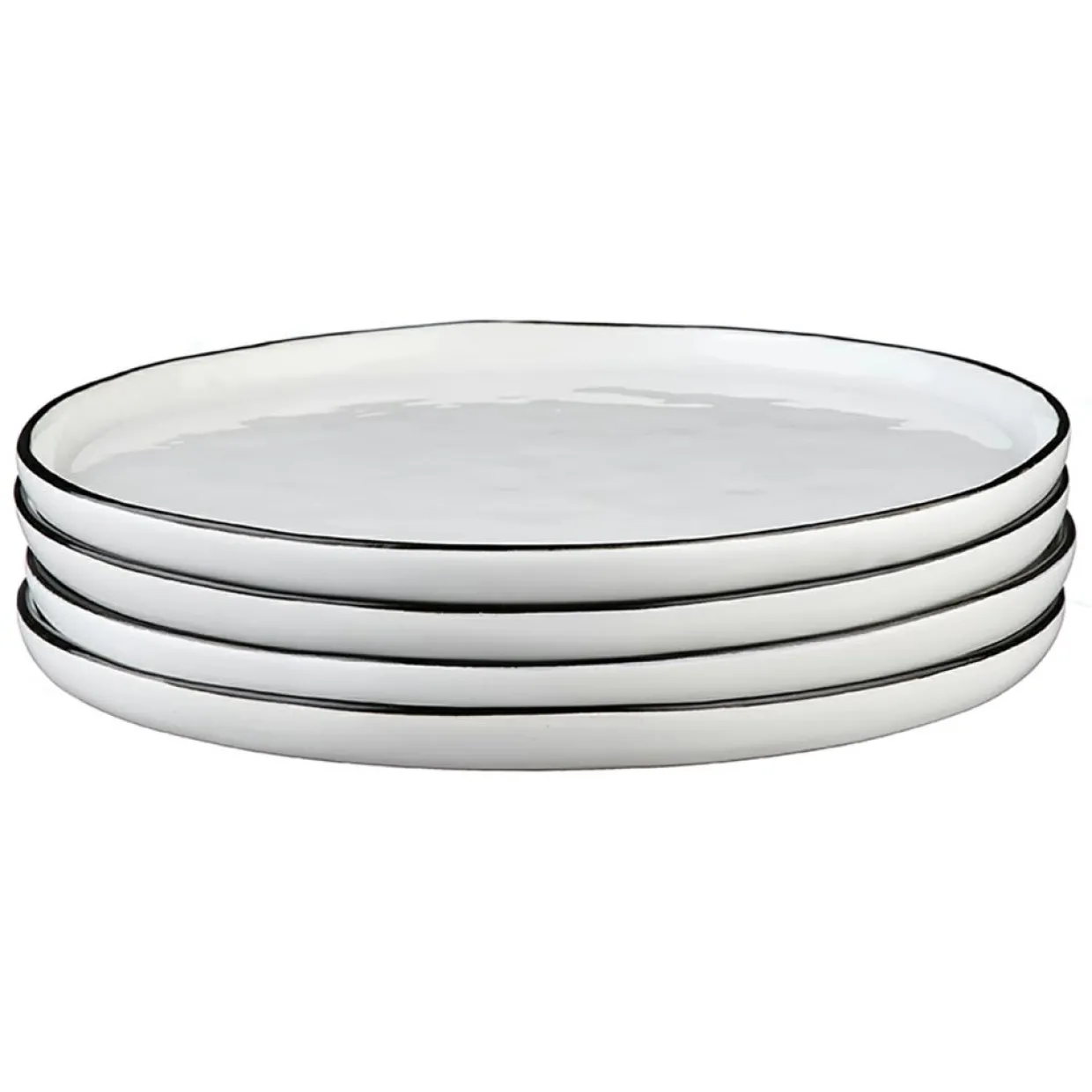 Bjorn Assiettes^4 Assiettes en Grès Pure blanc neige - D.21 cm