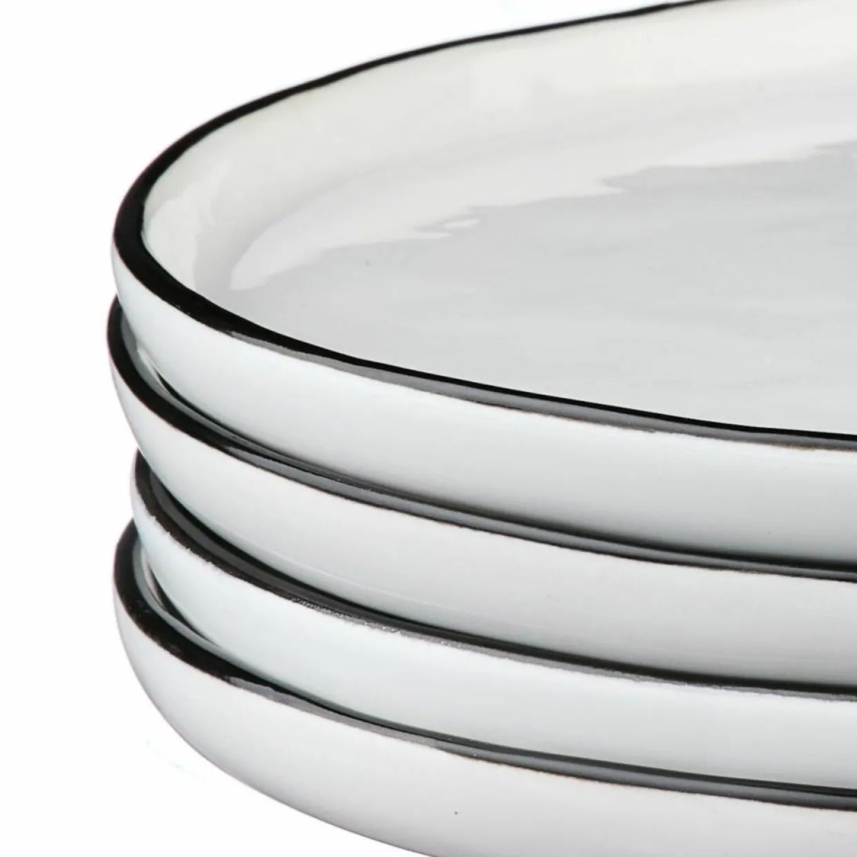 Bjorn Assiettes^4 Assiettes en Grès Pure blanc neige - D.21 cm