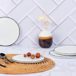 Bjorn Assiettes^4 Assiettes en Grès Pure blanc neige - D.16 cm